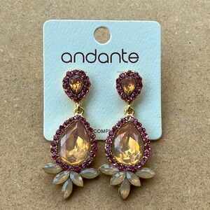 Gorgeous Sparkly Gold Pink and Peach Earrings